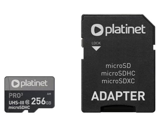 Platinet PLATINET PMMSDX256UIII microSD kartica, 256GB, 90MB/s, class10, UHS-I, +adapter