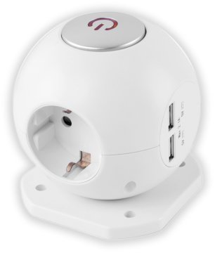ENTAC 979328 Razdelilna krogla 3 vtična z USB