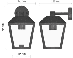 Emos stenska svetilka, LED, vrtna, E27, 15 W (ZGB020P)