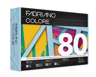 Fabriano Papir barvni a4 colore pastelne barve 80gr - modra-celeste