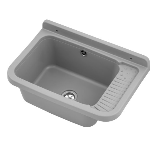 slomart Garažno korito Gradia siva, 508mm x 338mm x 240mm, odporna na kemikalije, primerna za notranjo in zunanjo uporabo, komplet za montažo vklj.