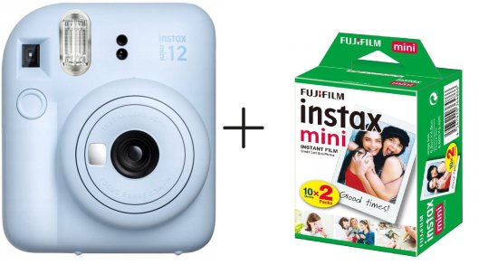 FujiFilm Mini 12 fotoaparat, moder + Instax Mini Film 20kos