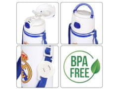 FC Real Madrid Real Madrid Aluminijasta TERMALNA STEKLENICA, ustnik, STEKLENIČKA ZA VODO z naramnico 600ml 