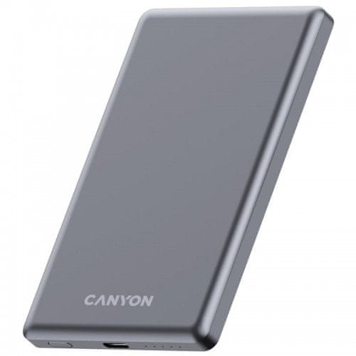 Canyon OnPower 505 slim Magsafe powerbank, 5000 mAh, temno siv (CNS-CPB505DG)