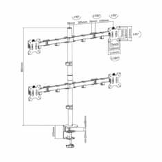 S-box namizni nosilec za 4x monitor LCD-352/4 (13"–27"/10kg/100x100)