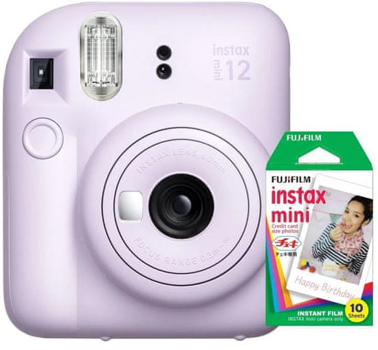 FujiFilm Mini 12 fotoaparat, Lilac vijolična + Instax Mini Film