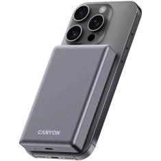 Canyon OnPower 510 slim Magsafe powerbank, 10.000 mAh, temno siv (CNS-CPB510DG)