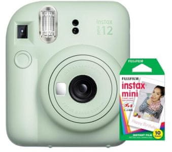 ljubek fotoaparat instax mini 12 fujifilm hitro tiskanje fotografij čudovit dizajn aa baterija
