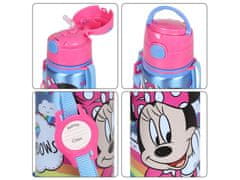 Disney DISNEY Minnie Mouse Aluminijasta TERMALNA STEKLENICA, ustnik, STEKLENIČKA ZA VODO z naramnico, za deklice 600ml
