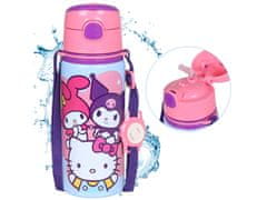 HELLO KITTY Hello Kitty Aluminijasta TERMALNA STEKLENICA, ustnik, STEKLENIČKA ZA VODO z naramnico, za deklice 600ml