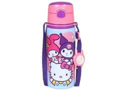HELLO KITTY Hello Kitty Aluminijasta TERMALNA STEKLENICA, ustnik, STEKLENIČKA ZA VODO z naramnico, za deklice 600ml