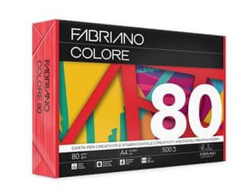 Fabriano Papir barvni a4 colore intenzivne barve 80gr - rdeča-rosso
