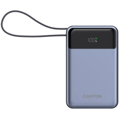 Canyon OnPower 600 powerbank, vgrajen kabel, 20.000 mAh, temno siv (CNS-CPB600DG)