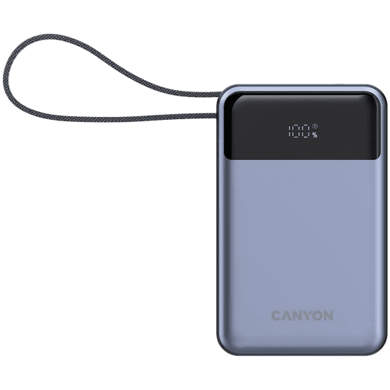 Canyon OnPower 600 powerbank, vgrajen kabel, 20.000 mAh, temno siv (CNS-CPB600DG)