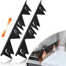HOME & MARKER® Pokrov za režo med štedilnikom, ki se popolnoma prilega (2 kosa/set) | STOVGAP črna