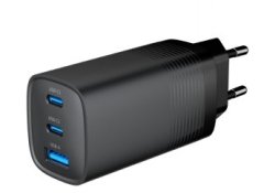 Gembird PD polnilec 1xUSB-A 2xUSB-C 65W črn