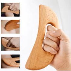 Netscroll Leseno gua sha masažno orodje, masažni pripomoček za limfno drenažo, oblikovanje telesa, sprostitev mišic in proti celulitu, BodyGuaSha