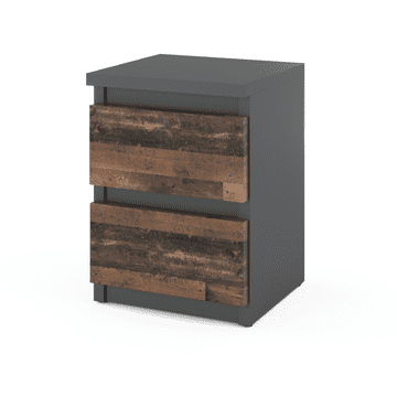 shumee Nočna omarica 30 CM Siva vintage z 2 predaloma Nakastlik Loft