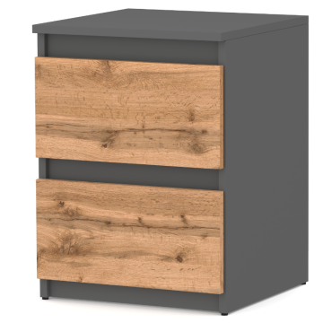 shumee LOFT NOČNA OMARICA 40 CM MAT SIVI HRAST WOTAN VELIKA NOČNA OMARICA ZA SPALNICO