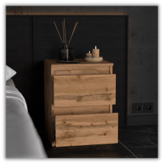 shumee LOFT NOČNA OMARICA 40 CM HRAST WOTAN VELIKA NOČNA OMARICA NAKASTLIK ZA SPALNICO