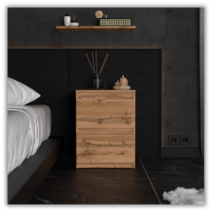 shumee LOFT NOČNA OMARICA 40 CM HRAST WOTAN VELIKA NOČNA OMARICA NAKASTLIK ZA SPALNICO