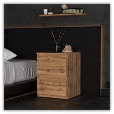 shumee LOFT NOČNA OMARICA 40 CM HRAST WOTAN VELIKA NOČNA OMARICA NAKASTLIK ZA SPALNICO