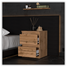 shumee LOFT NOČNA OMARICA 40 CM HRAST WOTAN VELIKA NOČNA OMARICA NAKASTLIK ZA SPALNICO