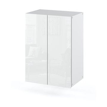 shumee Viseča kopalniška omarica, bela, sijajna, 40 CM, kopalniški steber za kopalnico