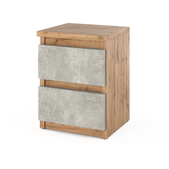 shumee Nočna omarica 30 CM 2S Hrast Wotan Beton Nočna omarica Spalnica
