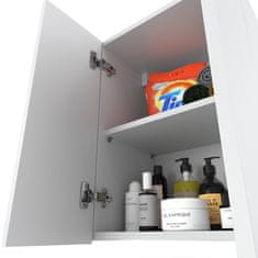 shumee Viseča kopalniška omarica bela kopalniško pohištvo v stebru 40 cm