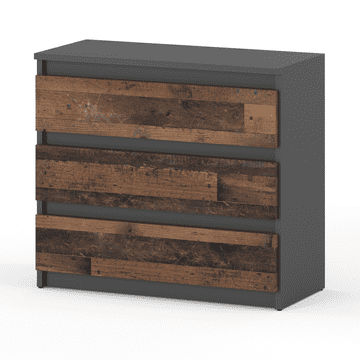 shumee Vintage siva komoda 80 cm TV omarica Pohištvo za spalnice v dnevni sobi