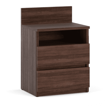 shumee Nočna omarica Wenge 40 cm 2 predala s polico za spalnico