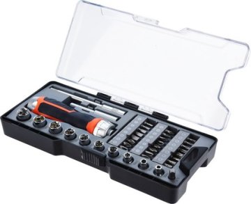 Ex Tools KO-CR1001710 Set raglje in izvijača z nastavki 38 kosov HARDEN