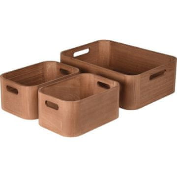 EXCELLENT Odličen KO-KR8000170 Komplet 3 lesenih škatel za shranjevanje