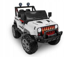 shumee Vozilo na akumulator JEEP WHITE 4X4 ROCKER/LED/MP3