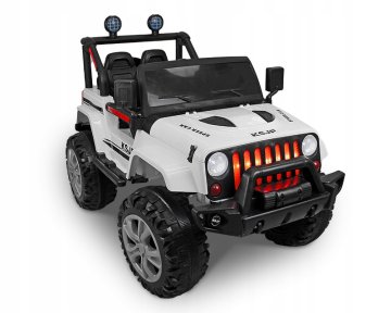 shumee Vozilo na akumulator JEEP WHITE 4X4 ROCKER/LED/MP3