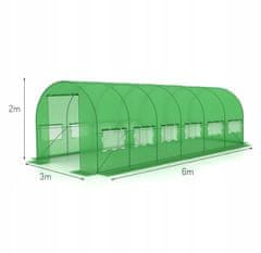 shumee Vrtni tunel iz folije 18 m² 600 x 300 cm zeleni rastlinjak