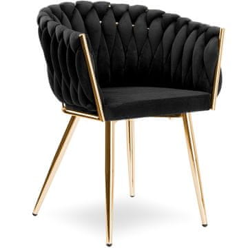 shumee IMPERIA fotelj za dnevno sobo, črn žamet, GLAMOUR LOFT, 1 kos.