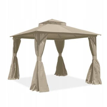 shumee VRTNI ŠOTOR PAVILJON Z MREŽO PROTI KOMARJEM BEŽ