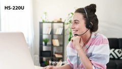 Genius HS-220U (31710020400) črne, lahke slušalke z mikrofonom za online komunikacijo