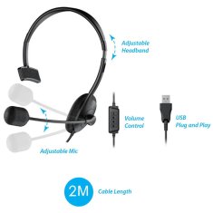 Genius HS-100U (31710027400) USB klicna naglavna slušalka črna