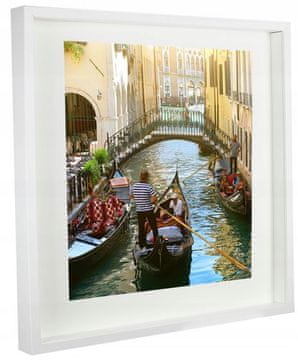 shumee 3D okvir BOX 50x50 cm za fotografije temno bela