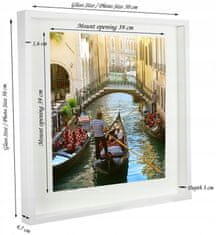 shumee 3D okvir BOX 50x50 cm za fotografije temno bela