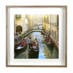 shumee 3D okvir BOX 50x50 cm za fotografije temno hrastov