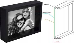 shumee Okvir BOX črne barve, globine 20x25 cm, za fotografije