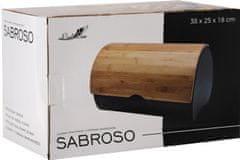shumee SABROSO bela emajlirana posoda za kruh z bambusovim pokrovom 38x25x18cm CHM