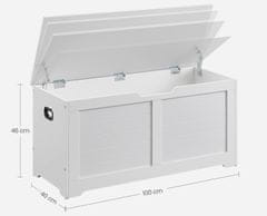 shumee Skrinja za shranjevanje s organizatorjem bele barve