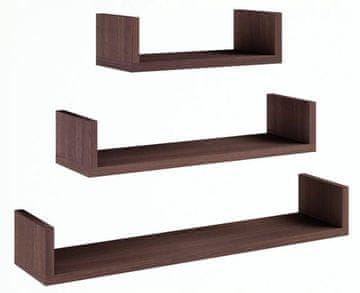 shumee Viseča polica EX3 LARGE wenge komplet 3 polic