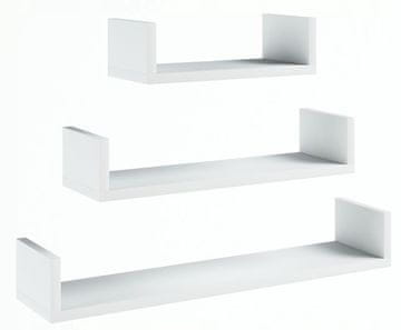 shumee EX3 VELIKA bela viseča polica, komplet 3 polic