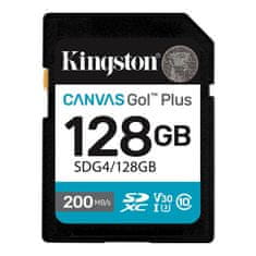 Kingston Canvas Go! Plus SD 128GB Class10 UHS-I U3, V30, 4K UHD (SDG4/128GB) spominska kartica
